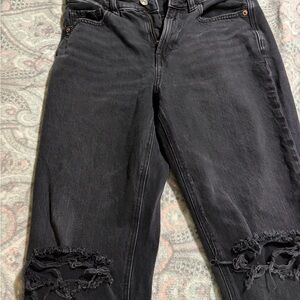 American Eagle Outfitters Black Distressed Boyfriend Jeans